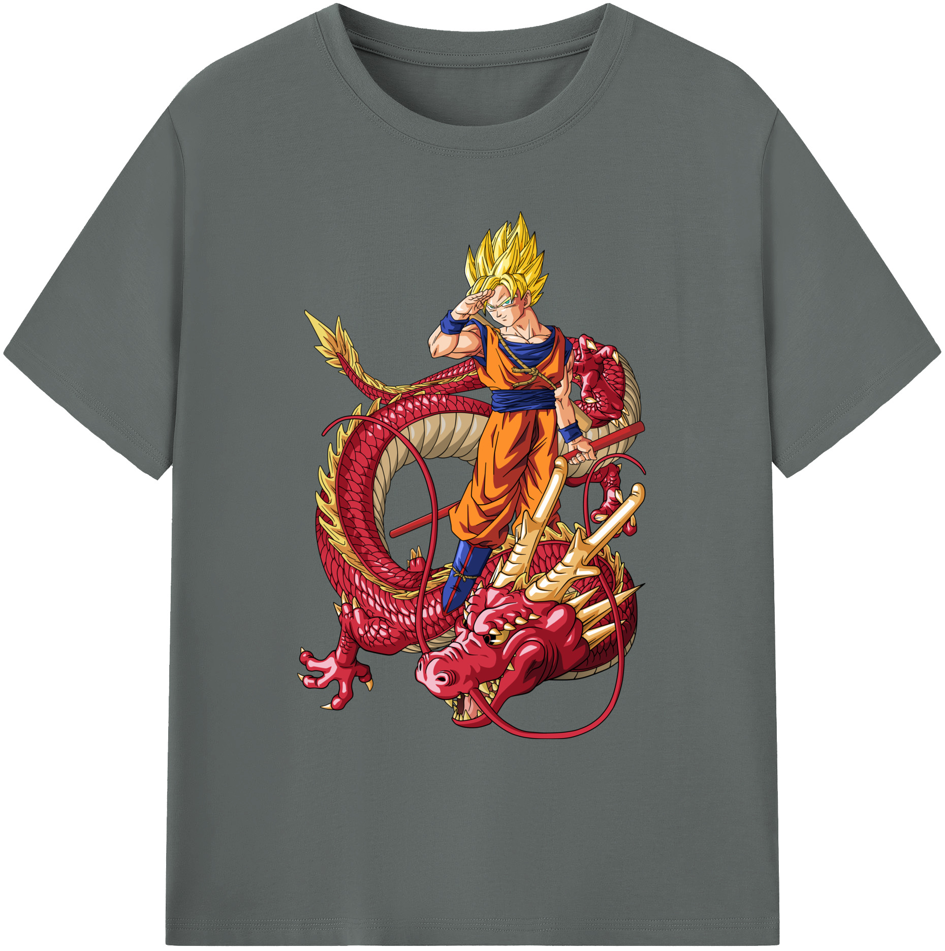 （画像用） ドラゴンボール 孫悟空（そん ごくう）Son Goku カカロット DRAGON BALL Kakarotto 綿100％ メンズ半袖Tシャツ｜肌触りやわらか＆通気性